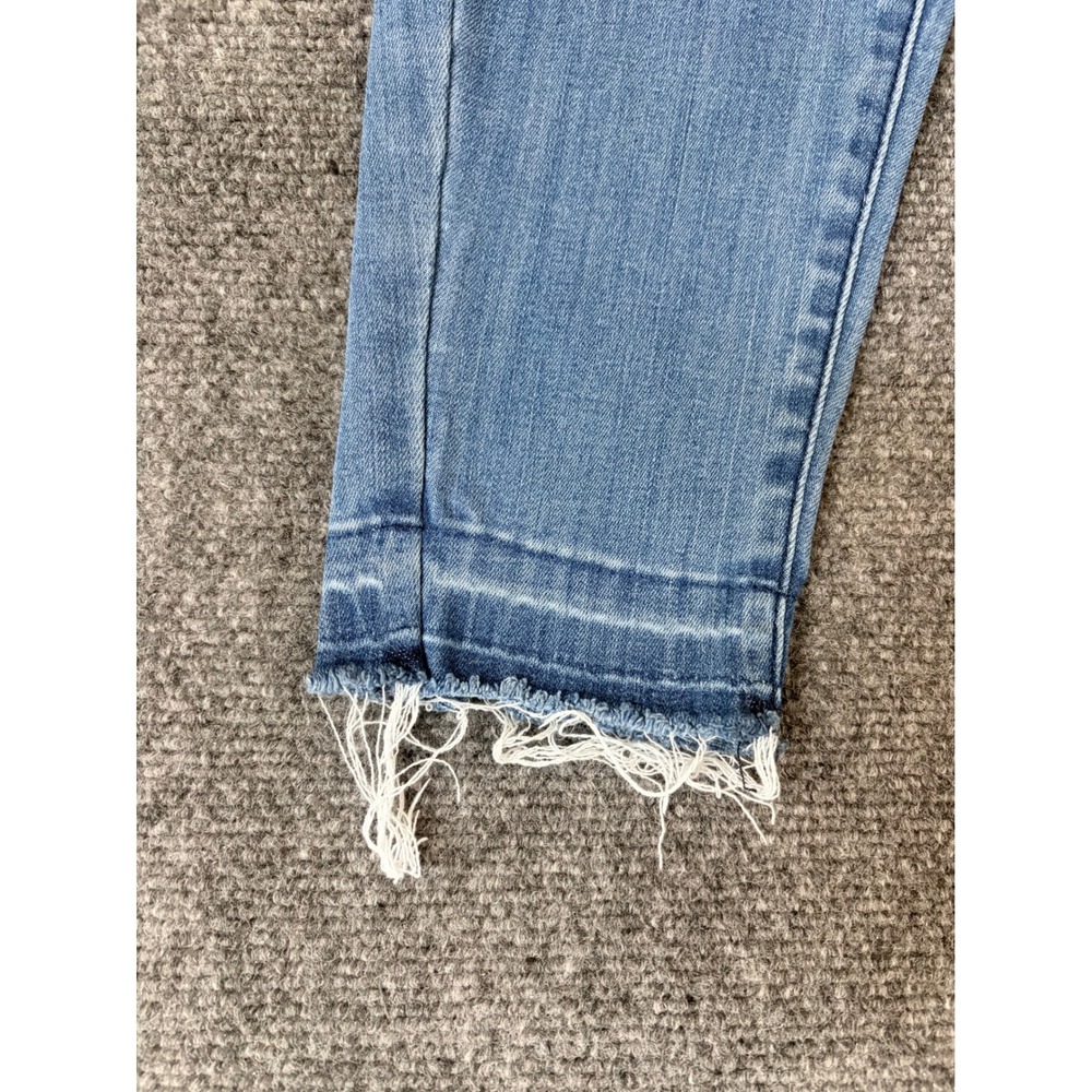 Judy Blue Skinny Fit Jeans Light Wash Raw Released Hem Pull On Size 9/29 - Picture 8 of 9